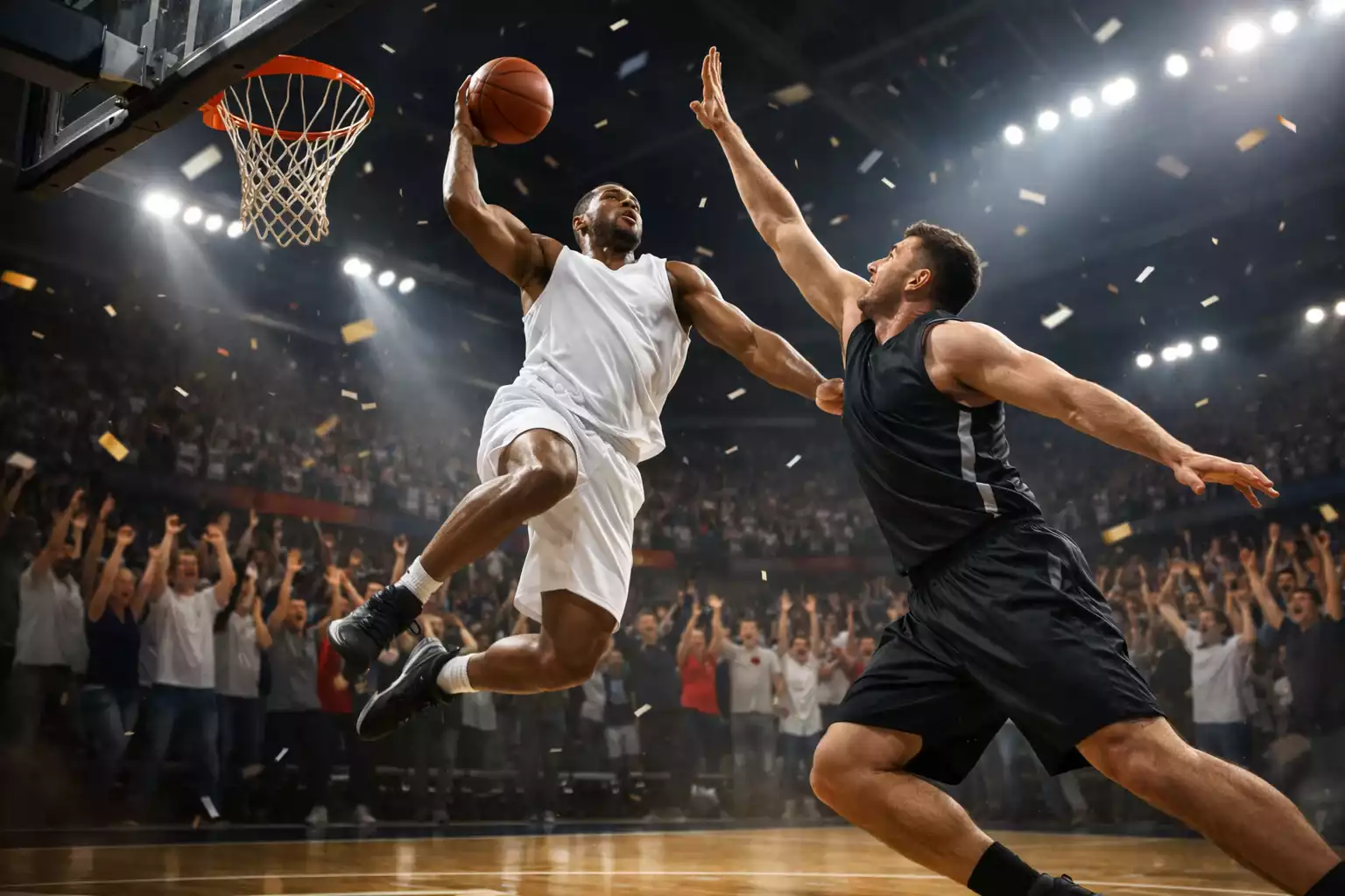 Momento intenso di una partita playoff NBA