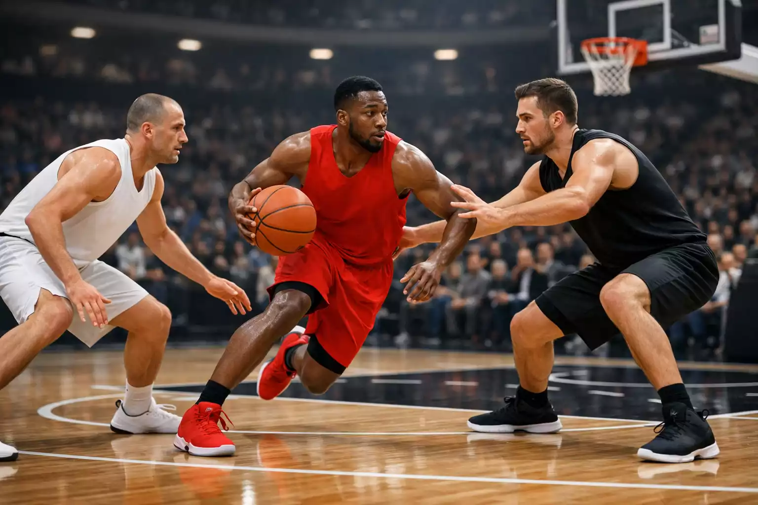 Giocatori NBA in azione durante un match di regular season